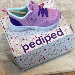 Pediped Kids Lavender and White Sneakers